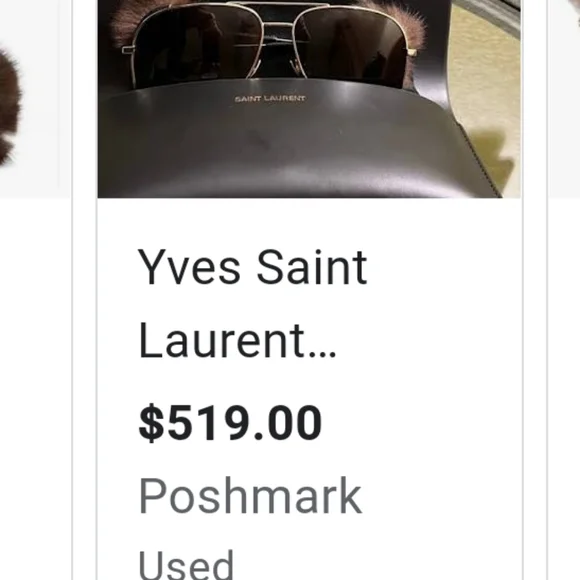 Saint Lauren Gold Mink Fur Classic 11 Shields Sunglasses - Picture 15 of 15